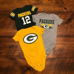 OFFICIAL NFL Green Bay Packers 3-Piece Baby Bodysuit Set